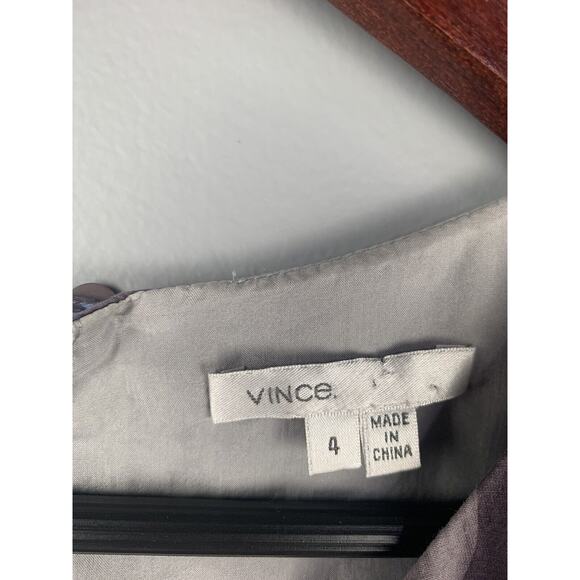 Vince Geometric Shift Dress Womens Size 4 silk blend Artsy Blue Gray - Picture 3 of 7